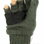 Rękawiczki bez palców z klapką - FOX - zielone