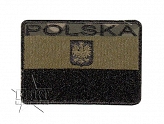 Naszywka - Polska - flaga+godło - polowa, leśna