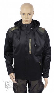 Bluza Soft Shell - odpinany kaptur - czarna WP