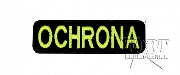 Naszywka OCHRONA - fluo żółta - 9 x 2,5 cm