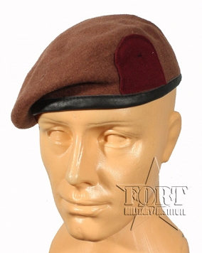 Beret brytyjski - tłoczony - brązowy - używany