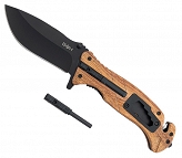 Nóż składany ratunkowy - 6w1 - krzesiwo, klucze, gwizdek - BSH Adventure N-501B