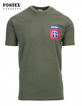 Koszulka - 82nd Airborne Division - małe logo - zielona